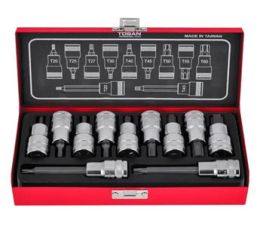 جعبه بکس ستاره‌ای 11 پارچه درایو 1/2 اینچ ساخت تایوان